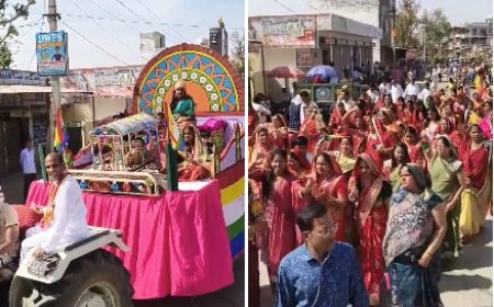 भगवान आदिनाथ जयंती पर रामगढ़ में जैन समाज की ओर से शोभा यात्रा निकाली; बैंड बाजे व डीजे रहे मुख्य आकर्षण