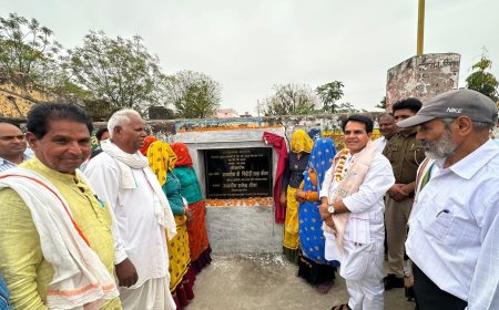 वीरगांव में मातृशक्ति के हाथों विधायक राजेंद्र मीणा ने 80 लाख के विकास कार्यों का कराया शिलान्यास व लोकार्पण