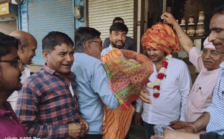 उप निरीक्षक पद पर पदोन्नति के बाद भुसावर आगमन पर ओमप्रकाश फौजदार का भव्य स्वागत