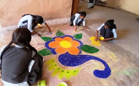 राजकीय संग्रहालय में रंगोली प्रतियोगिता आयोजित