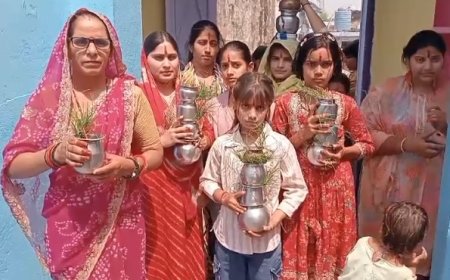 गोलाकाबास में गणगौर पूजन संपन्न:महिलाओं ने अखंड सौभाग्य के लिए की विशेष पूजा-अर्चना