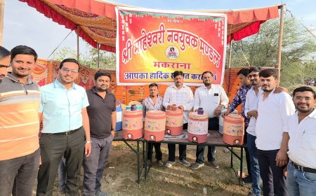 माहेश्वरी नवयुवक मंडल ने गणगौर मेले में निभाई सेवा की परंपरा, दशकों से पिला रहे हैं शीतल जल