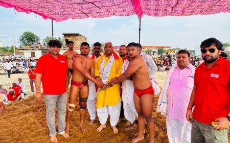 जनूथर में आयोजित भव्य कुश्ती दंगल में मंत्री बेढ़म ने की शिरकत, ग्रामीण विरासत और आपसी भाईचारे का जीवंत उत्सव हैं दंगल: गृह राज्य मंत्री