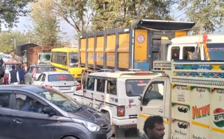 दिन में भी भारी वाहनों की एंट्री, हर आधे घंटे में जाम; ट्रैफिक प्लान अब तक नहीं