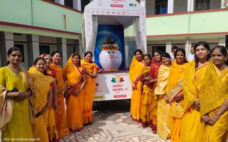 खेरली में नवकार रथ का भव्य स्वागत, जैन समाज ने दिया अहिंसा व शांति का संदेश