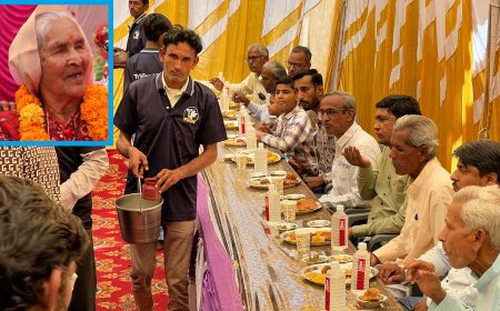 माताजी की स्मृति में प्रसादी को बनाया सामाजिक मेलमिलाप का मंच