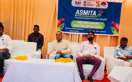अस्मिता खेलो इंडिया के तहत भीलवाड़ा में जिला वुमंस बॉलीबॉल लीग का शुभारंभ