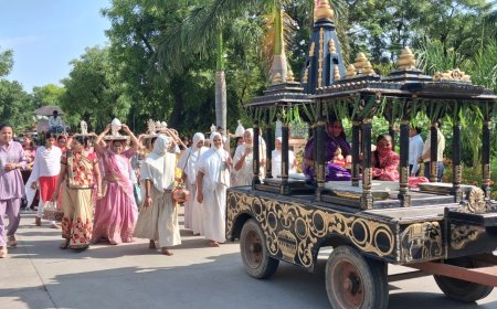 पावापुरी तीर्थ सहित पूरे जिले में भगवान महावीर का जन्म कल्याणक उल्लास पूर्वक मनाया गया