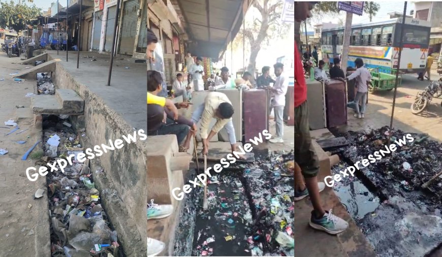 करोड़ों का बजट फिर भी गंदगी का अंबार: गोविंदगढ़ में ठेकेदार की मनमानी से दुकानदार खुद कर रहे नालों की सफाई