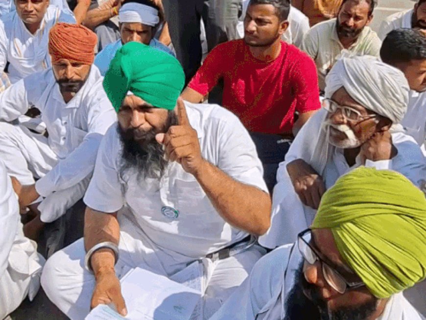 श्रीगंगानगर में कलेक्ट्रेट बाहर किसानों का प्रदर्शन:बोले- व्यापारी किसानों के करोड़ों रुपए लेकर विदेश भाग रहे, अभी तक नहीं मिला गाजर का भुगतान