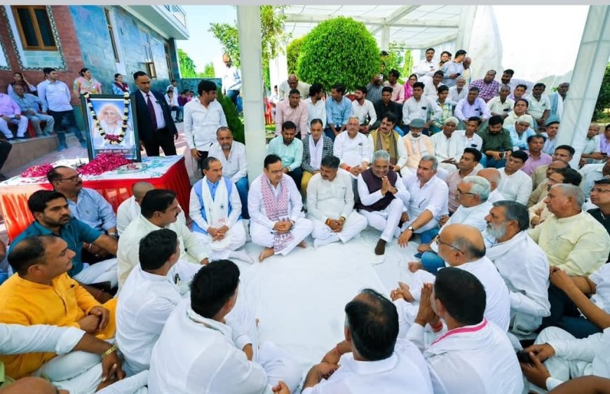 काठुवास पहुँचे राजस्थान मुख्यमंत्री भजनलाल शर्मा, नेता प्रतिपक्ष टीकाराम जूली की माताजी के निधन पर जताया शोक