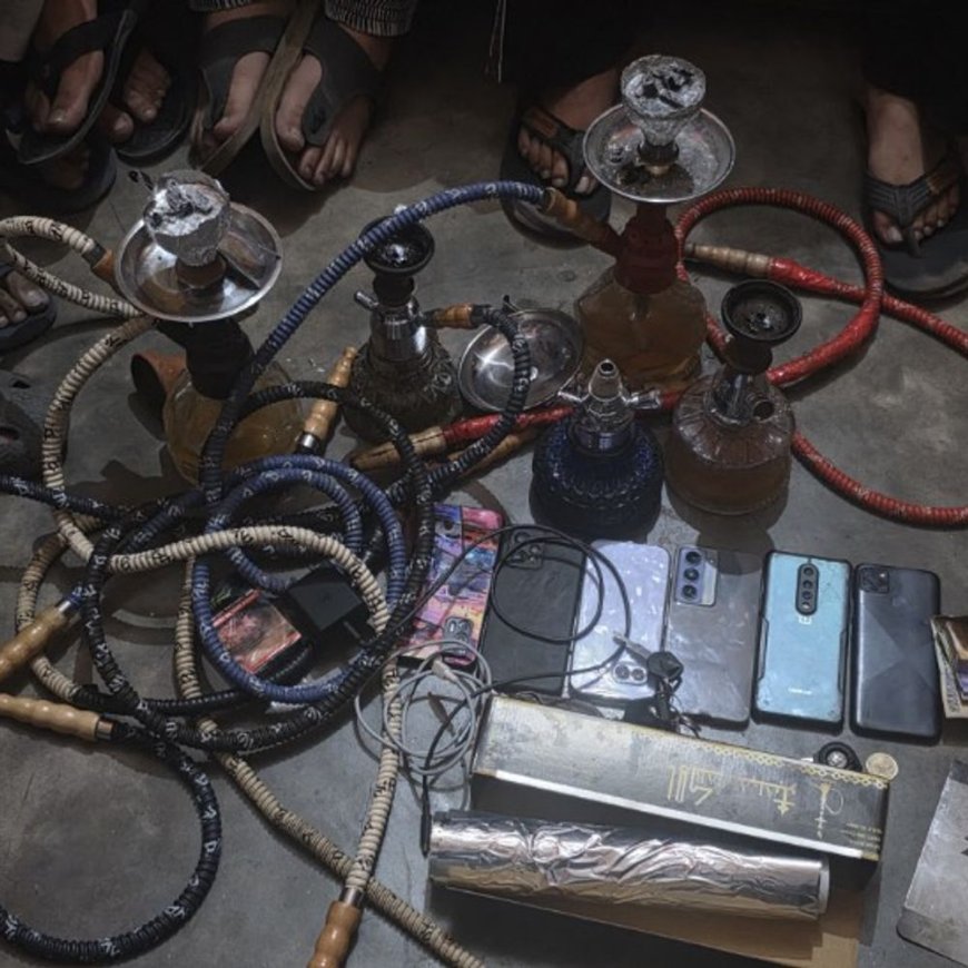 नशे के खिलाफ स्ट्राइक: टोंक में हुक्का बार से फ्लेवर्ड हुक्के और बाइक जब्त, संचालक समेत 6 गिरफ्तार