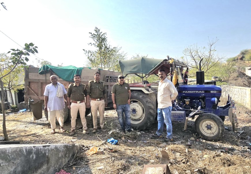 रैणी, राजगढ ,लक्ष्मणगढ उपखण्ड क्षेत्र मे अवैध खनन का सिलसिला जारी,अवैध खनन मे लिप्त एक जेसीबी दो ट्रैक्टर ट्राली सहित जप्त