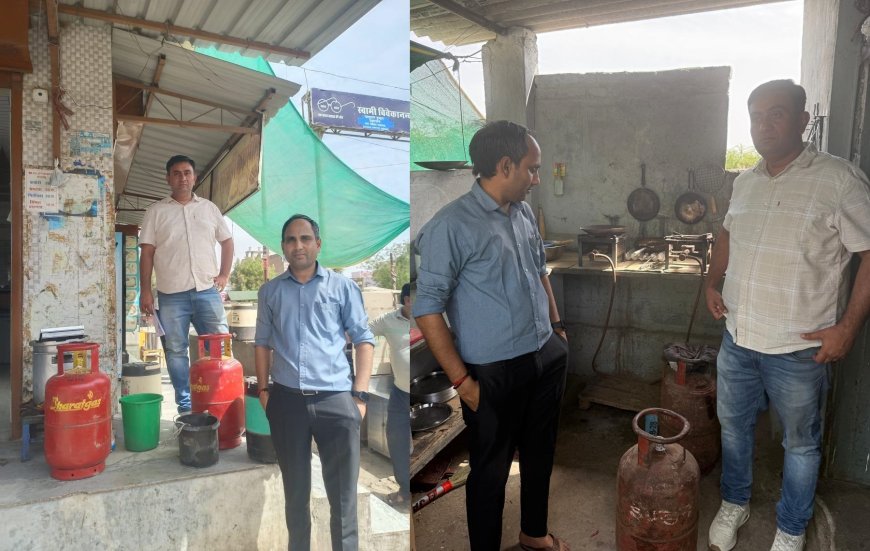 उपखंड प्रशासन टीम ने प्रतिष्ठानों पर मारा छापा,8 घरेलू सिलेंडर किए जब्त