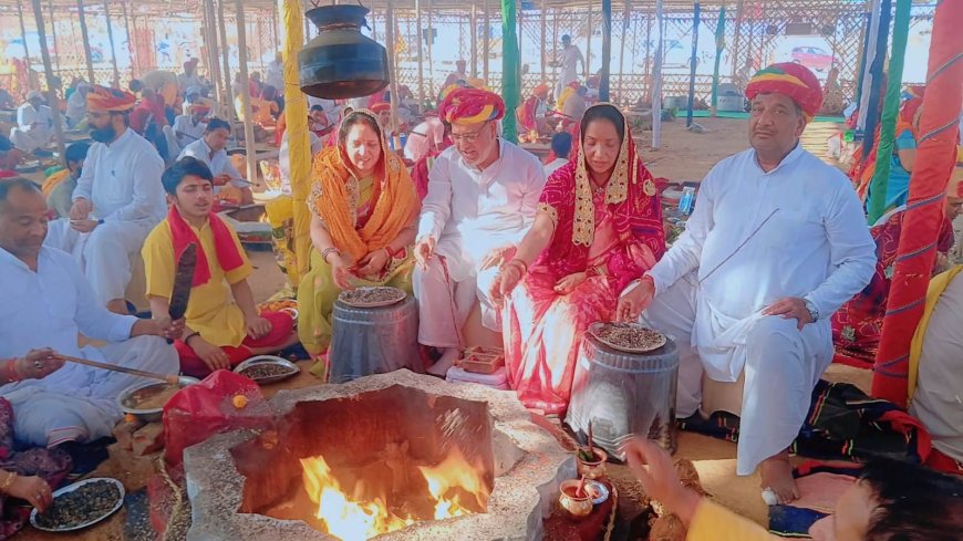 108 कुंडीय लक्ष्मी नारायण महायज्ञ:राणासर में स्थित निर्झर धाम आश्रम पर सातवें दिन तक लगी 35 लाख आहुतियां