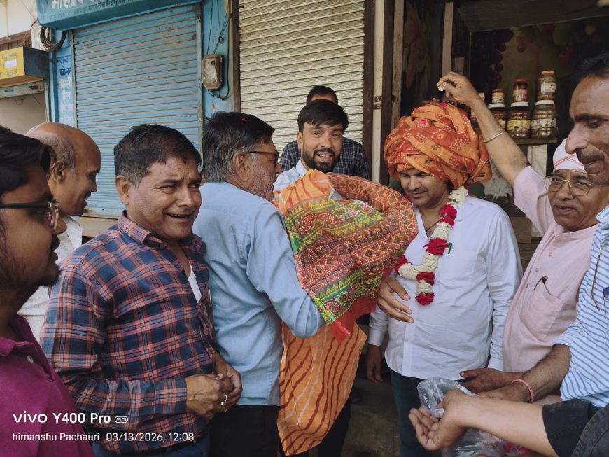 उप निरीक्षक पद पर पदोन्नति के बाद भुसावर आगमन पर ओमप्रकाश फौजदार का भव्य स्वागत