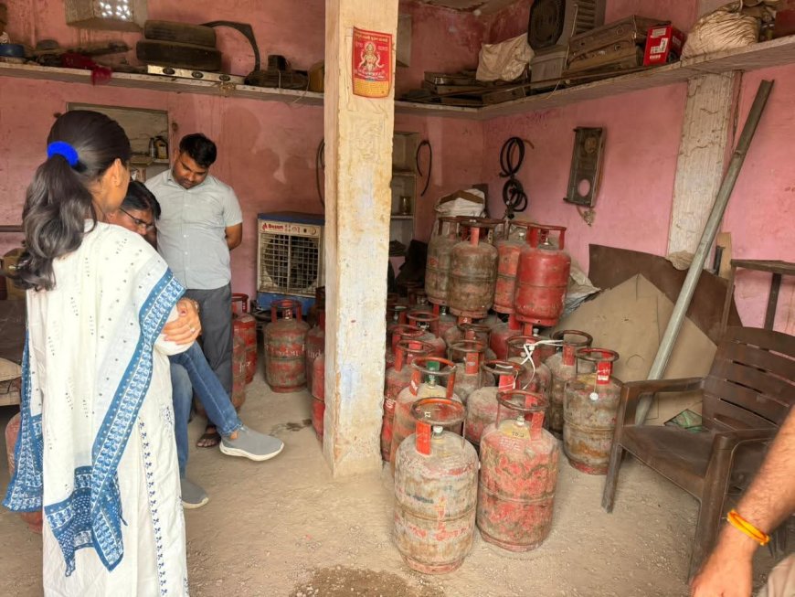 अवैध गैस भंडारण पर कार्यवाही; 46 एलपीजी गैस सिलेंडर जप्त किए