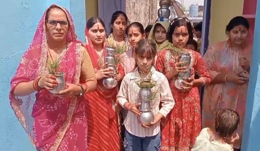 गोलाकाबास में गणगौर पूजन संपन्न:महिलाओं ने अखंड सौभाग्य के लिए की विशेष पूजा-अर्चना