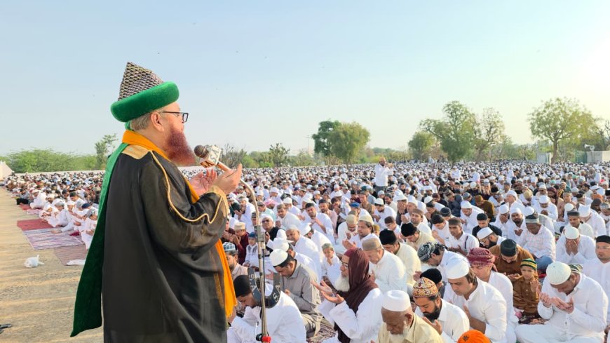 जामा मस्जिद में अकीदतमंदों ने अदा की ईद उल फितर की नमाज अमन चैन की मांगी दुआएं