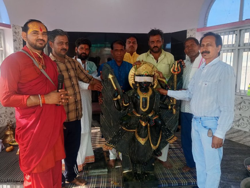 हलैना भक्तिमय वातावरण में  शनिदेव प्राण प्रतिष्ठा महोत्सव का शुभारंभ