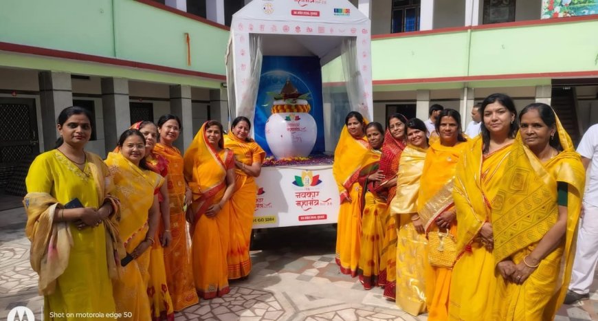 खेरली में नवकार रथ का भव्य स्वागत, जैन समाज ने दिया अहिंसा व शांति का संदेश