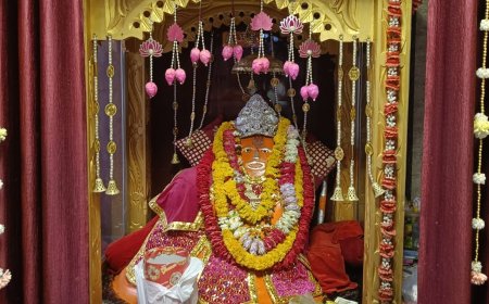 हनुमान जन्मोत्सव पर मंदिर में दर्शनो को उमड़ी श्रद्धालुओं की भीड़, फूल बंगला झांकी सजाई