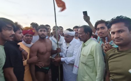 बीधोता में चामुंडा माता के मेले  में उमड़ी भक्तों की भीड़, कुश्ती का अंतिम कामडा अलवर के जगत सिंह गुर्जर ने जीता