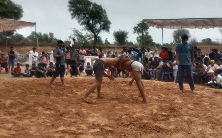 पापड़ा में बालाजी महाराज के मंदिर प्रांगण में हुआ विशाल भजन संध्या का आयोजन; महिला एवं पुरुष पहलवानों ने कुश्ती दंगल में दिखाए दांव पेंच