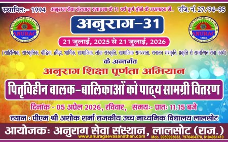 शिक्षा पूर्णता अभियान: महुवा सहित दौसा के पांचों विधानसभा क्षेत्रों के जरूरतमंद विद्यार्थियों को मिलेगी निशुल्क शिक्षण सामग्री