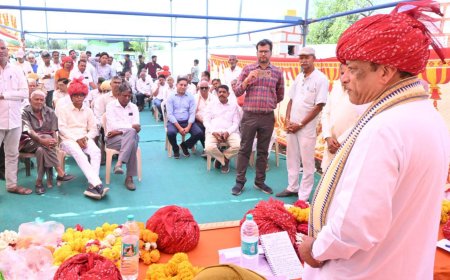 'दूसरे वर्ष भी तखतगढ़ में एमएसपी पर गेहूं खरीद का शुभारंभ;  कैबिनेट मंत्री जोराराम कुमावत ने खरीद केंद्रों का किया उदघाटन