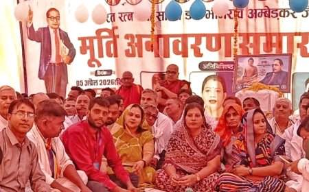 जाडला गांव में डॉ. भीमराव अंबेडकर की प्रतिमा का हुआ भव्य अनावरण;  जनप्रतिनिधियों की मौजूदगी में गूंजे समानता के संदेश