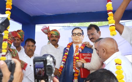 उप मुख्यमंत्री ने ग्राम श्यामाका में डॉ. भीमराव अंबेडकर की प्रतिमा का किया अनावरण;  विकास कार्यों की घोषणाओं के साथ दिया एकता व शिक्षा का संदेश