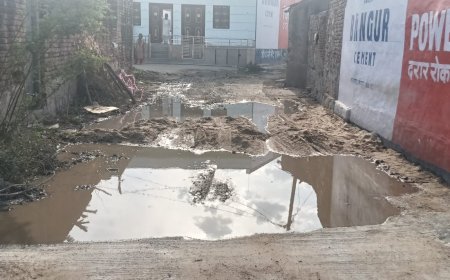 सुन्देलाव में अधूरी सीसी सड़क बनी ग्रामीणों की गले की घण्टी; नालियों का गन्दा पानी सड़क पर आने लोग परेशान