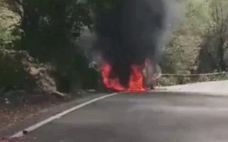 अलवर में चलती कार बनी आग का गोला, :खिड़की से कूदा ड्राइवर झुलसा, लोगों की भीड़ जुटी, अस्पताल में कराया भर्ती