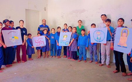ऋषभदेव पखवाड़े के तहत विद्यालय में हुआ चित्रकला और रंगोली प्रतियोगिता का हुआ आयोजन, विद्यार्थियों ने दिखाई प्रतिभा