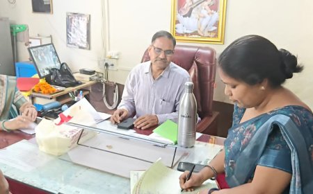 प्रमोशन पर व्याख्याता पद ग्रहण, विद्यालय में हुआ स्वागत समारोह