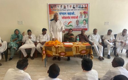 संगठन बढ़ाओ लोकतंत्र बचाओ अभियान पर रणनीति तय, किशनगढ़बास विधानसभा कार्यकर्ताओं की बैठक हुई संपन्न