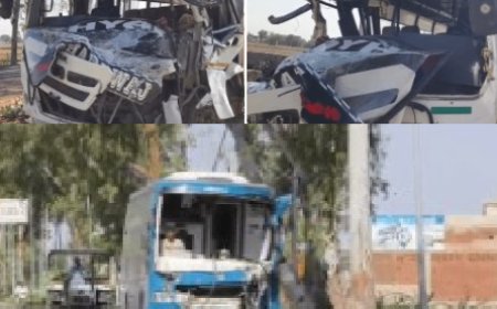 नगर-अलवर मार्ग पर ओवरटेक के प्रयास में दो बसों में आमने-सामने भिड़ंत, हादसे में 6 यात्री घायल, 2 गंभीर