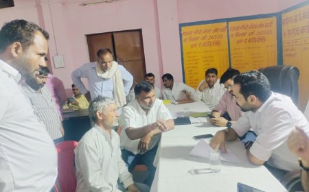 भरतपुर कलक्टर की मिसाल: बिजली कटी तो मोबाइल की रोशनी में की जनसुनवाई; नदबई के खेड़ी देवीसिंह में लगी रात्रि चौपाल