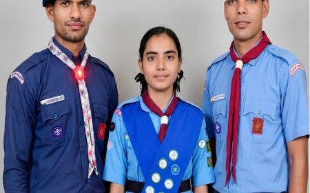 भरतपुर की गाइड रिया कर्दम और रोवर सत्यवान प्रजापति व रोवर थानसिंह ने राष्ट्रपति प्रमाण पत्र के लिए चयनित होकर किया जिले का नाम रोशन