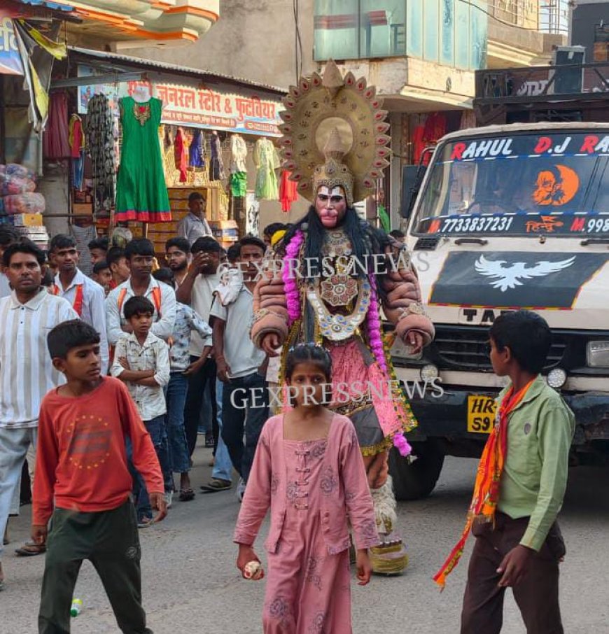 रामबास में हनुमान जन्मोत्सव पर निकली भव्य शोभायात्रा: भजनों पर झूमे श्रद्धालु, झांकियों ने मोहा मन