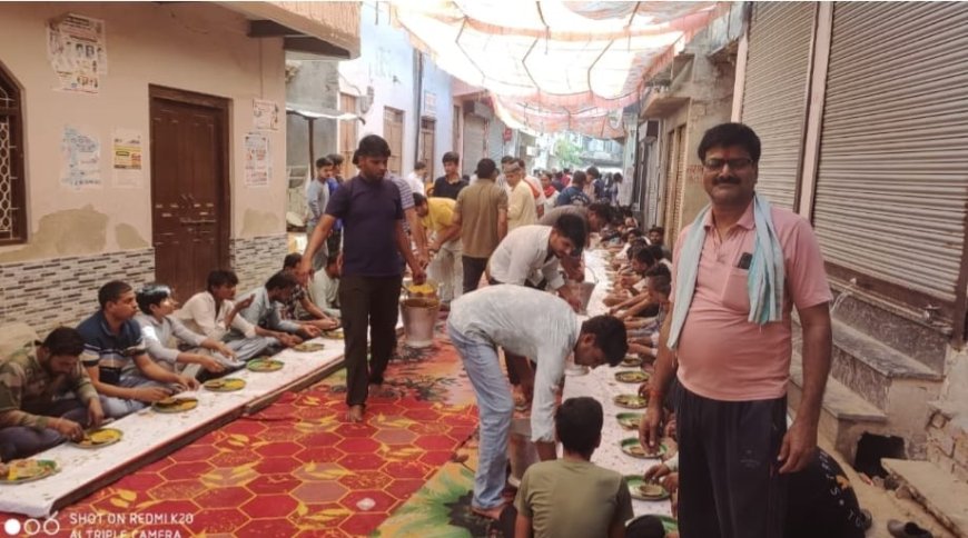 किशनगढ़ बास में भंडारे का आयोजनः हनुमान जन्मोत्सव पर उमड़ी श्रद्धालुओं की भीड़