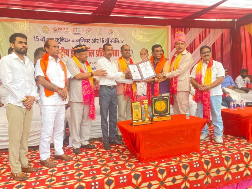 गाजियाबाद में राष्ट्रीय ड्रॉप रोबॉल प्रतियोगिता का भव्य आगाज, सांसद किरीट सोलंकी को ‘हिन्द गौरव विभूषण’ सम्मान