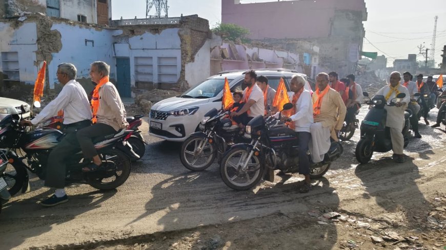 जय परशुराम के जयकारों से गूंजा लक्ष्मणगढ़; अक्षय तृतीया पर ब्राह्मण समाज ने निकाली भव्य बाइक रैली