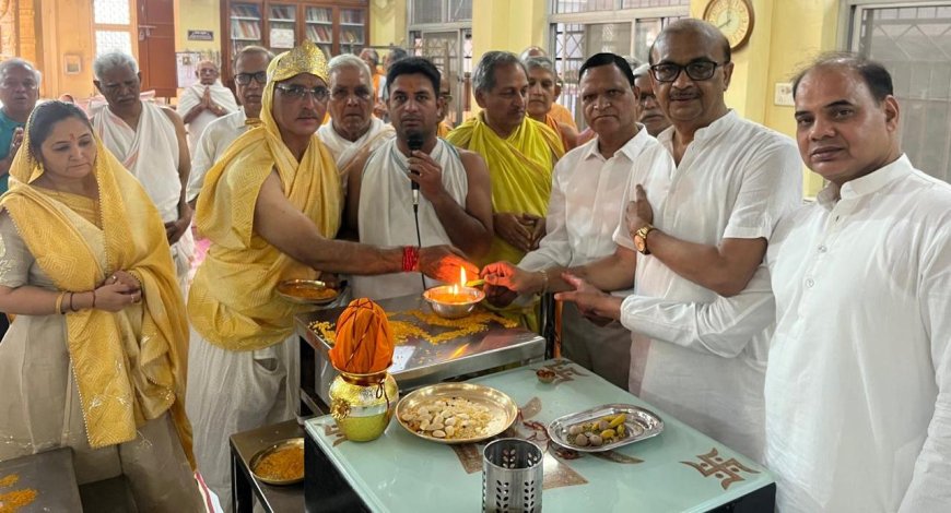 गायत्री नगर में तीन दिवसीय वार्षिकोत्सव 24 घंटे णमोकार अखंड पाठ के साथ शुभारंभ