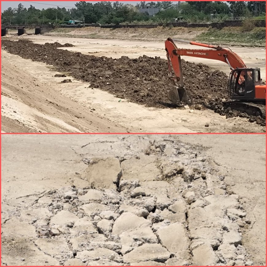 ठेकेदार की मनमर्जी से हो रहा निर्माण कार्य मौके पर नहीं रहते कोई अधिकारी; नहर की खोदी गई काली मिट्टी पर चला रोलर उसी पर चल रहा कंक्रीट घटिया निर्माण कार्य