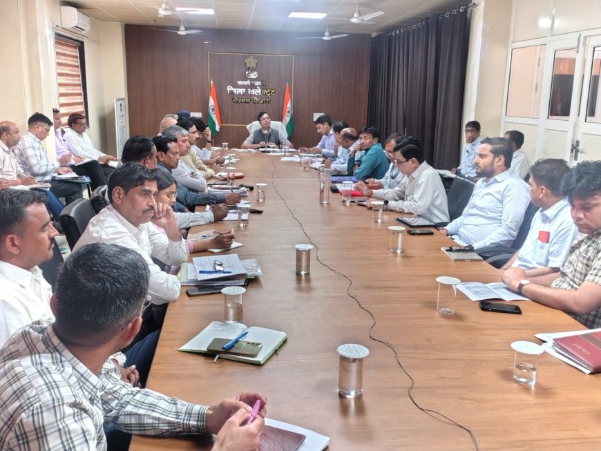 जिला कलेक्टर की साप्ताहिक समीक्षा बैठक: संपर्क पोर्टल के प्रकरणों का त्वरित निस्तारण और 'हीट वेव' से बचाव की तैयारियों पर जोर