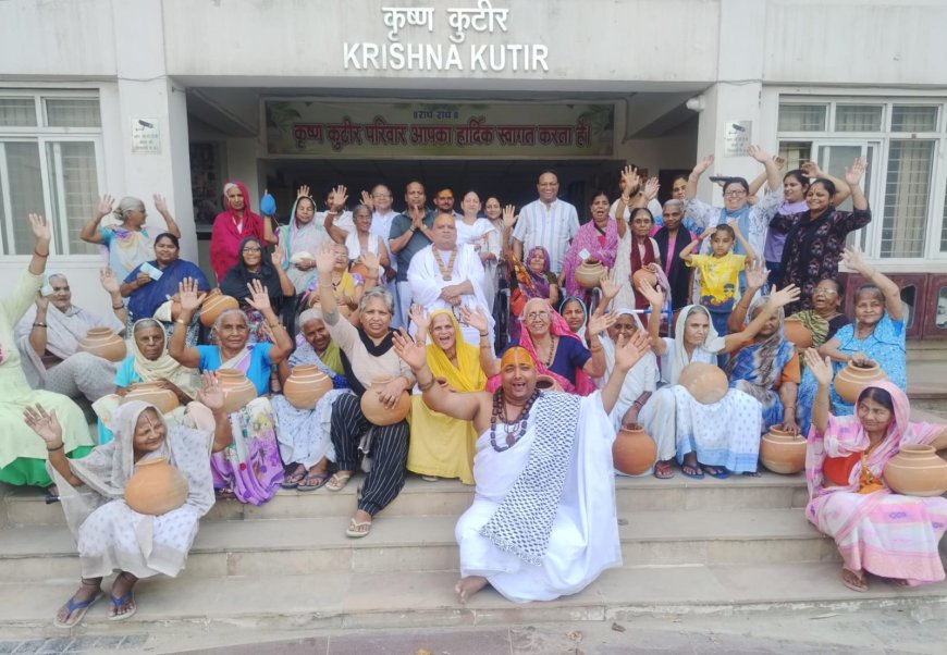 वृद्ध विधवा माताओं को गर्मी से राहत के लिए  मटका वितरण