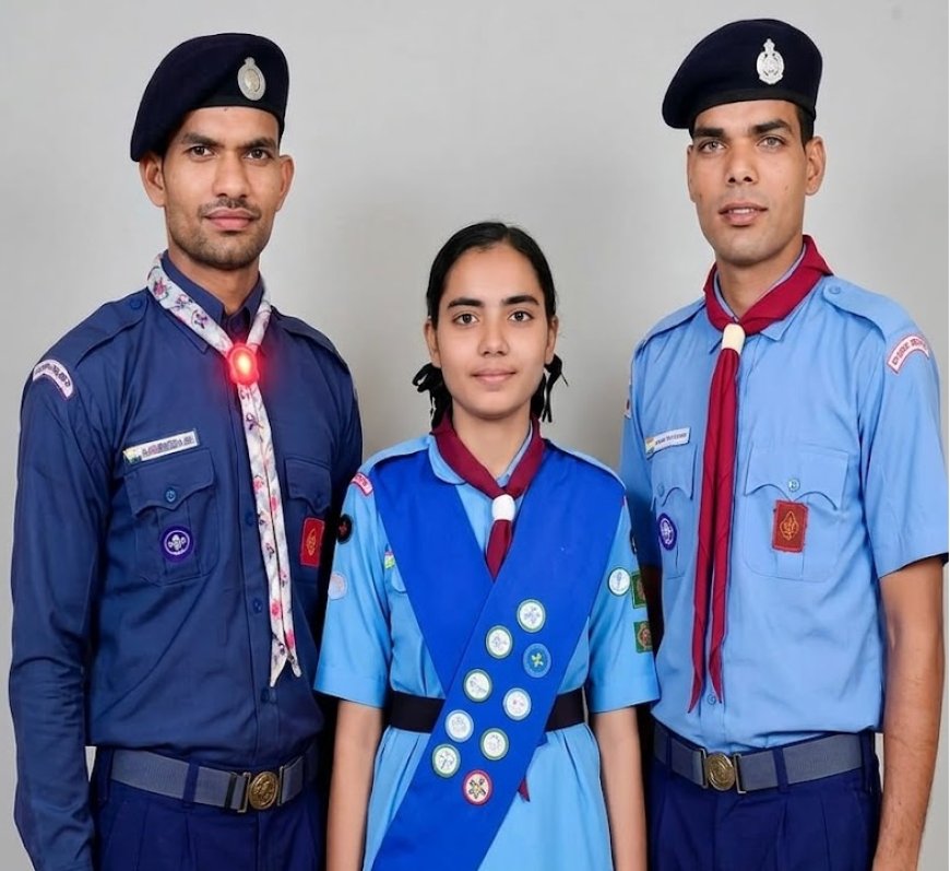 भरतपुर की गाइड रिया कर्दम और रोवर सत्यवान प्रजापति व रोवर थानसिंह ने राष्ट्रपति प्रमाण पत्र के लिए चयनित होकर किया जिले का नाम रोशन