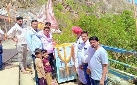 धामेंडा धाम धूणे पर शीतल जल के लिए भामाशाह ने भेंट किया वाटर कूलर, महंतों के सानिध्य में हुआ उद्घाटन